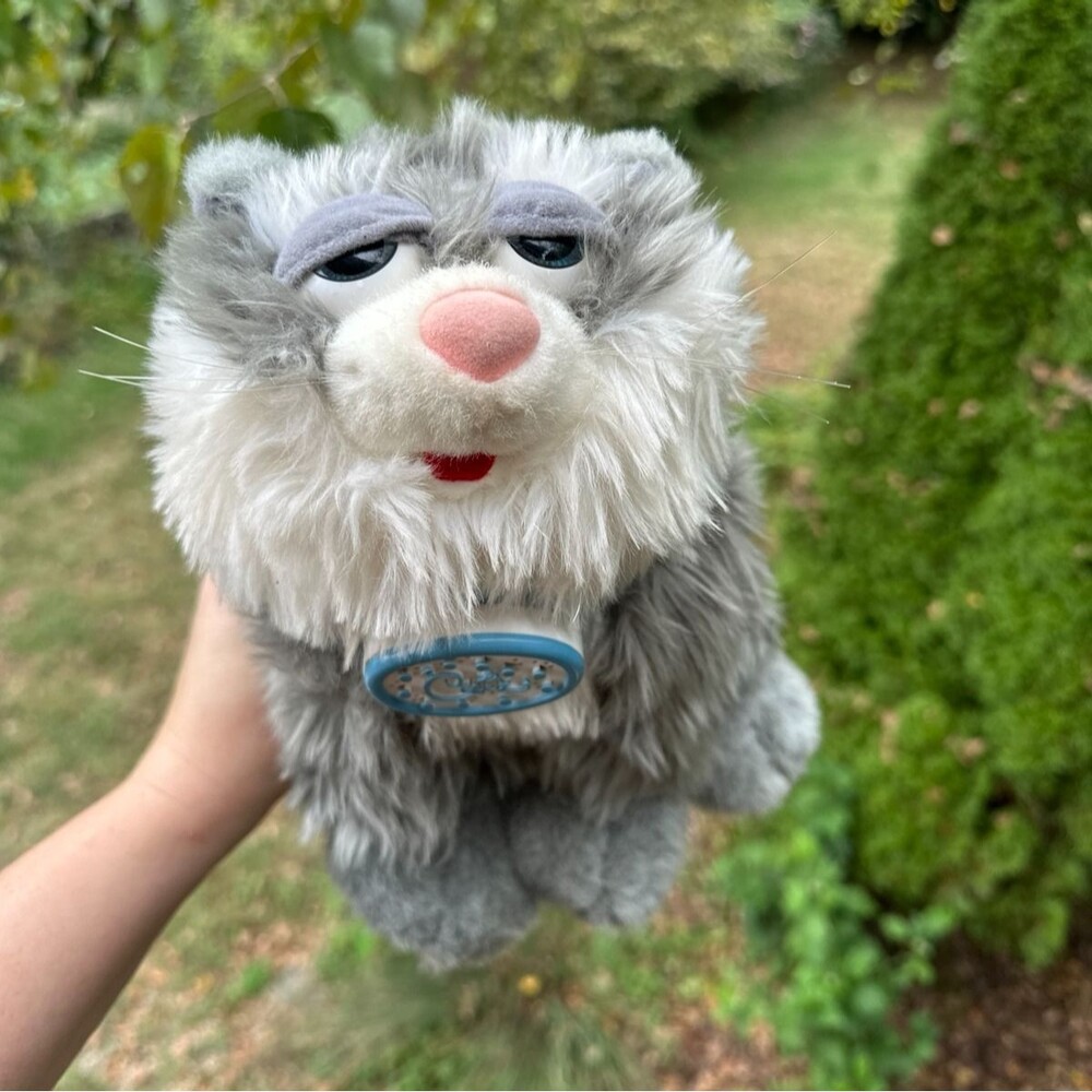 Vintage 1997 CATZ Plush Trendmasters Gray Cat Plush Collar Untested 12 Inch